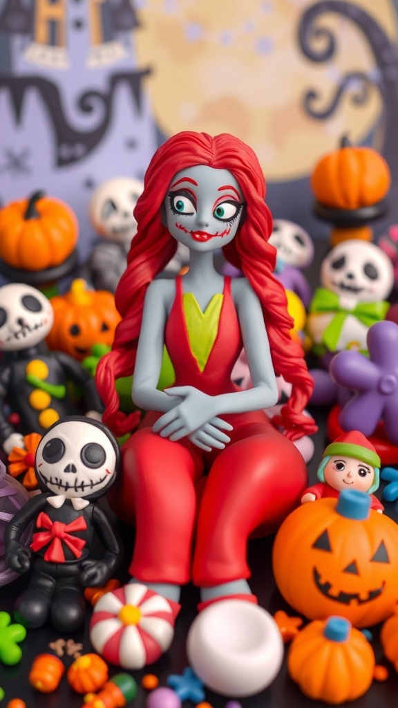 Colorful homemade modeling clay shaped into characters from 
